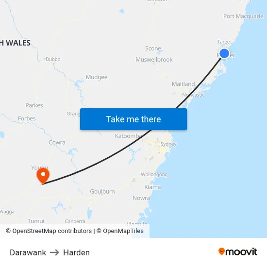 Darawank to Harden map