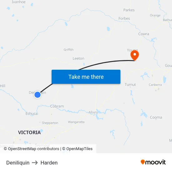 Deniliquin to Harden map