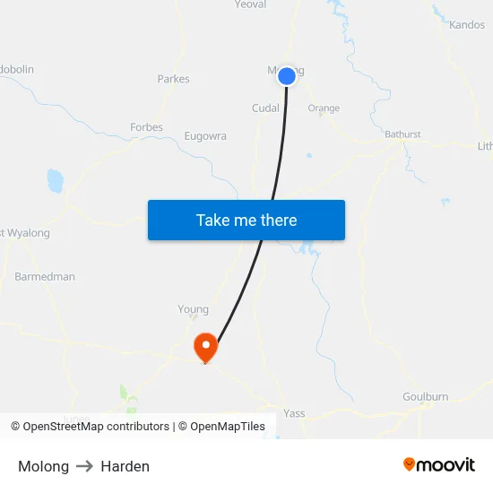 Molong to Harden map