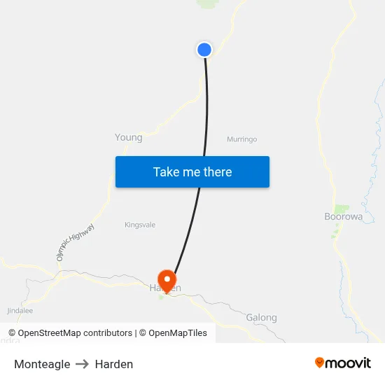 Monteagle to Harden map