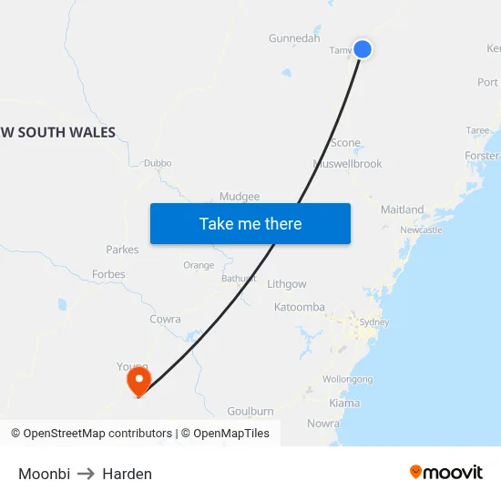 Moonbi to Harden map