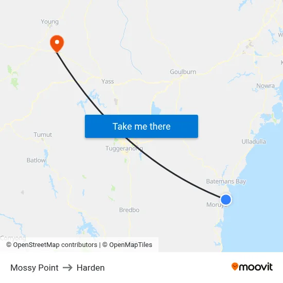 Mossy Point to Harden map