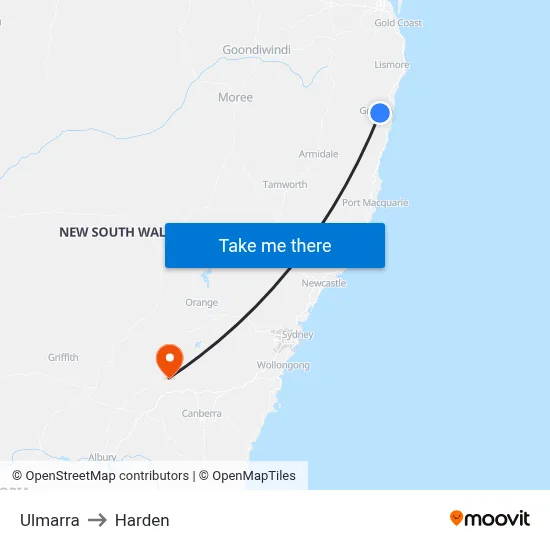 Ulmarra to Harden map
