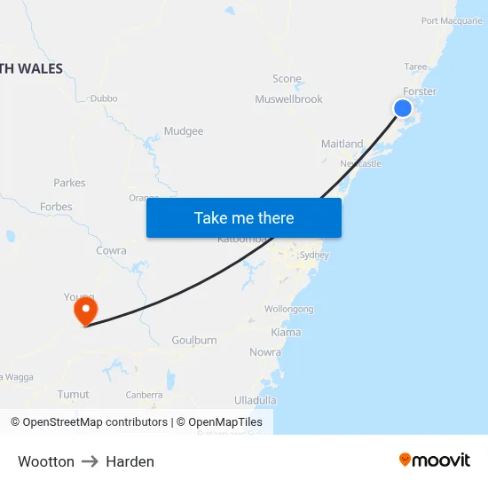 Wootton to Harden map