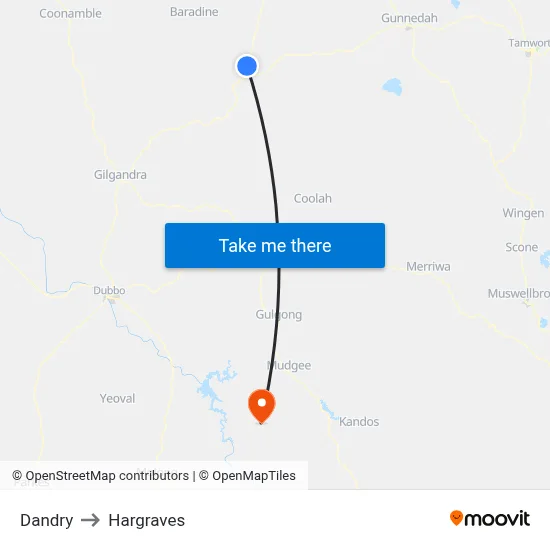 Dandry to Hargraves map