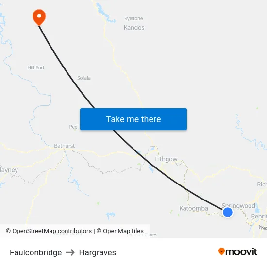 Faulconbridge to Hargraves map
