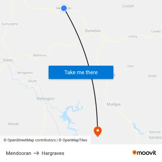 Mendooran to Hargraves map