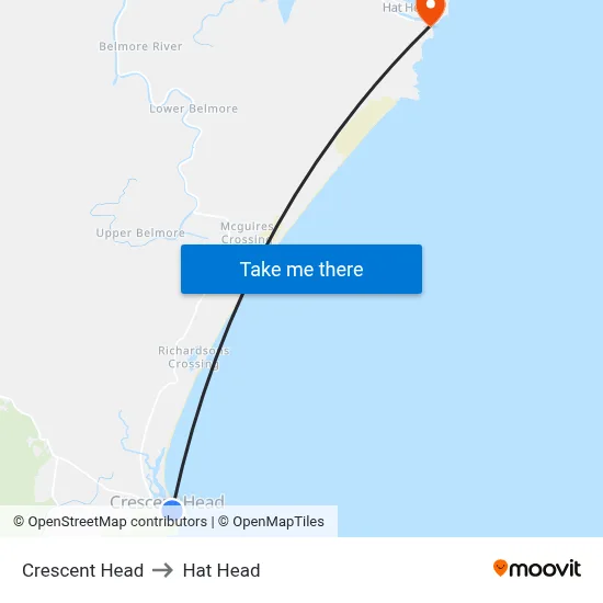 Crescent Head to Hat Head map