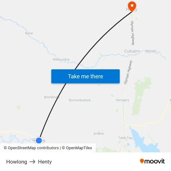 Howlong to Henty map