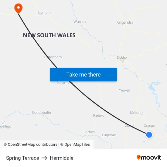 Spring Terrace to Hermidale map