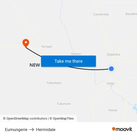 Eumungerie to Hermidale map