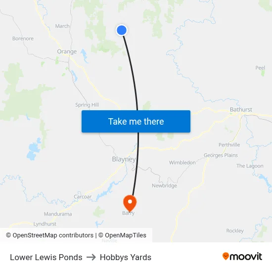 Lower Lewis Ponds to Hobbys Yards map