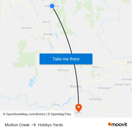 Mullion Creek to Hobbys Yards map