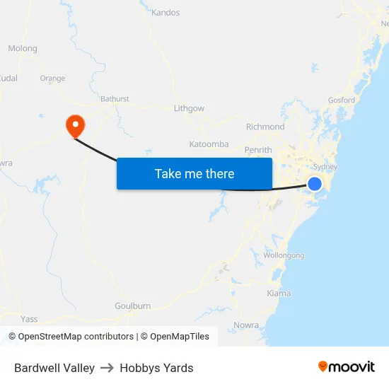 Bardwell Valley to Hobbys Yards map