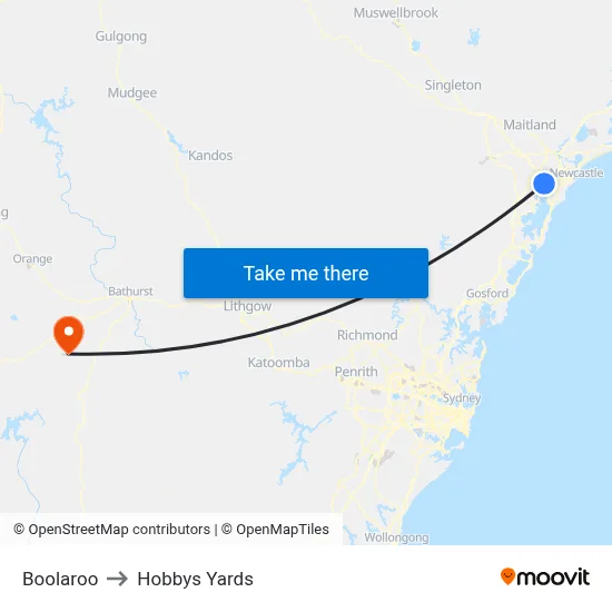 Boolaroo to Hobbys Yards map
