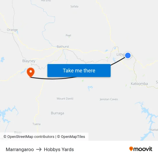 Marrangaroo to Hobbys Yards map