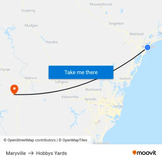 Maryville to Hobbys Yards map