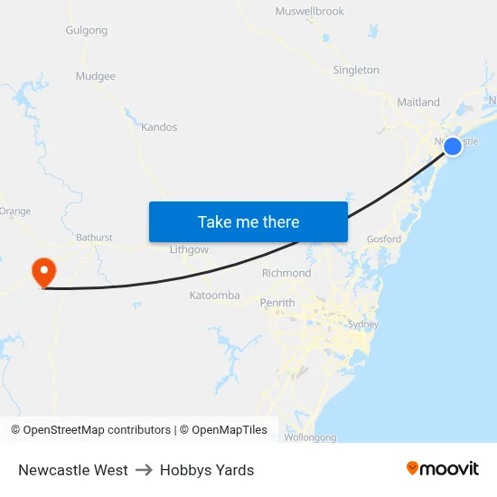Newcastle West to Hobbys Yards map