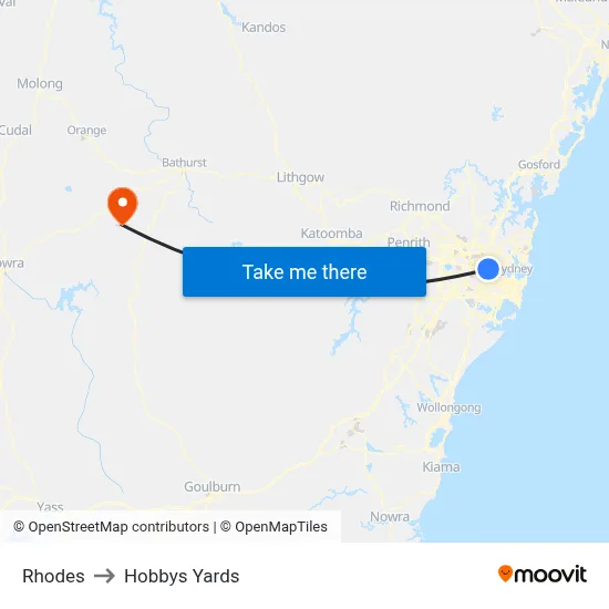Rhodes to Hobbys Yards map