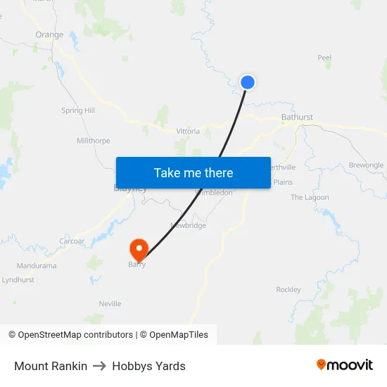Mount Rankin to Hobbys Yards map