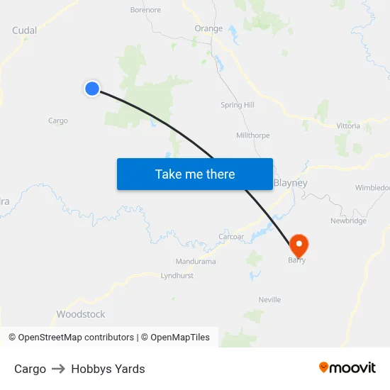 Cargo to Hobbys Yards map