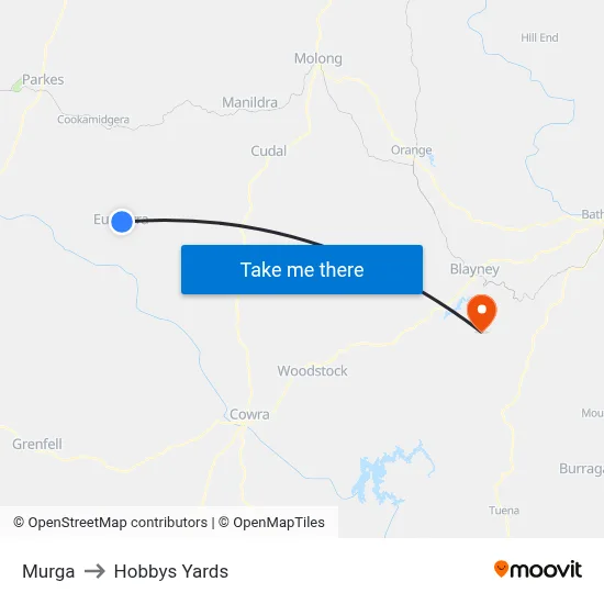 Murga to Hobbys Yards map
