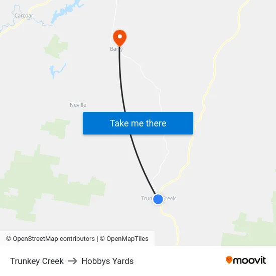 Trunkey Creek to Hobbys Yards map