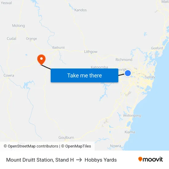 Mount Druitt Station, Stand H to Hobbys Yards map