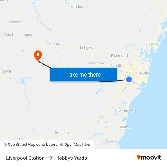 Liverpool Station to Hobbys Yards map