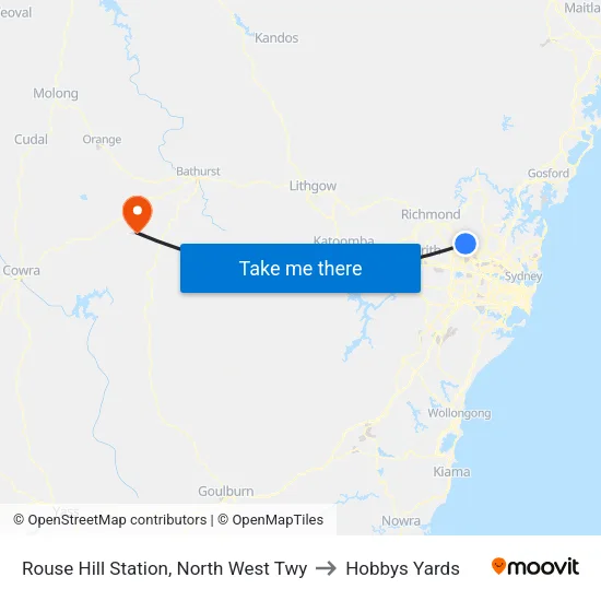 Rouse Hill Station, North West Twy to Hobbys Yards map