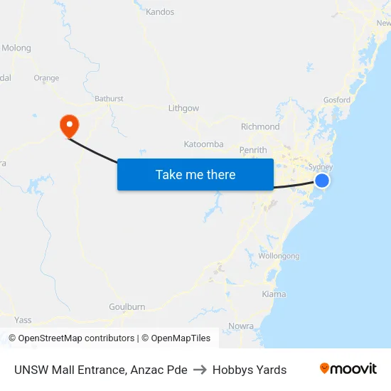 UNSW Mall Entrance, Anzac Pde to Hobbys Yards map