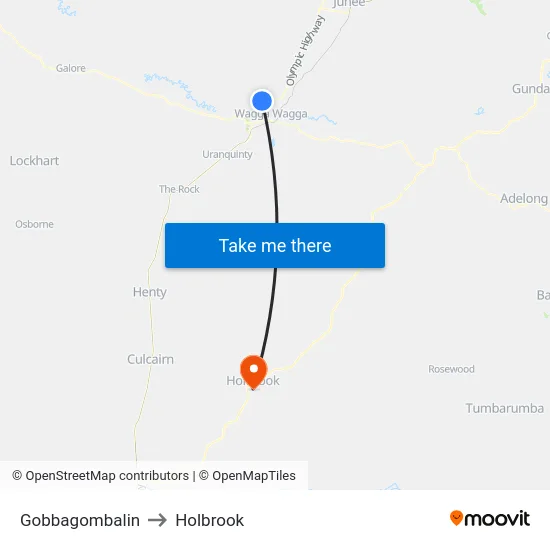 Gobbagombalin to Holbrook map