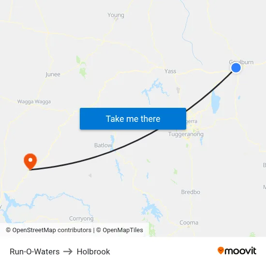 Run-O-Waters to Holbrook map