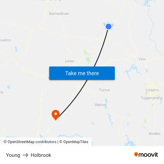 Young to Holbrook map