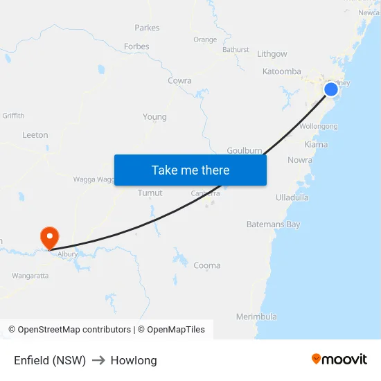 Enfield (NSW) to Howlong map