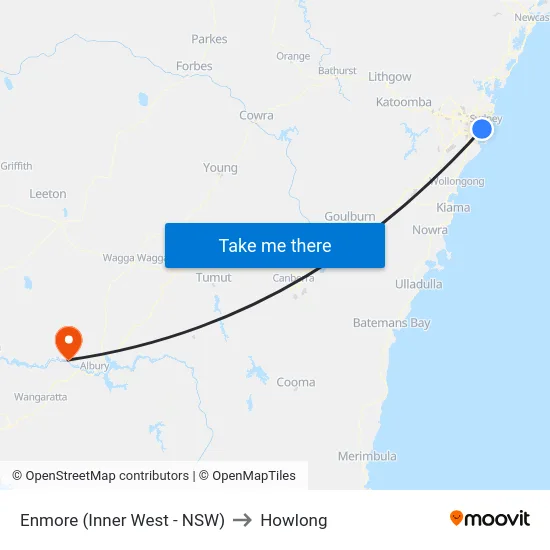 Enmore (Inner West - NSW) to Howlong map