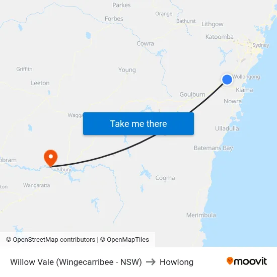 Willow Vale (Wingecarribee - NSW) to Howlong map