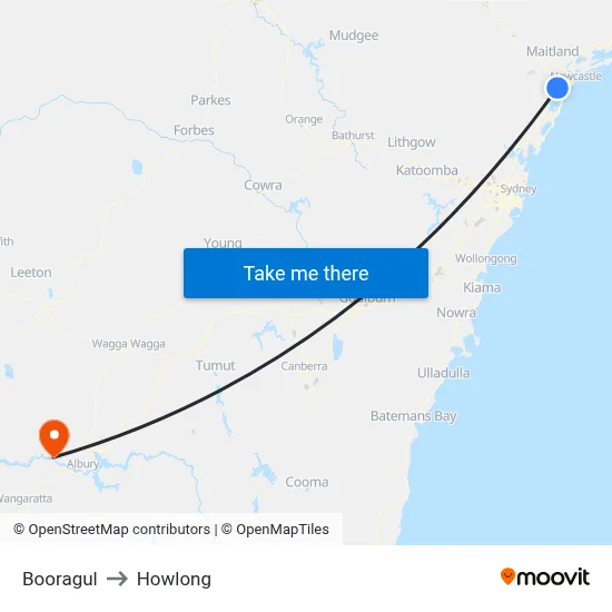 Booragul to Howlong map