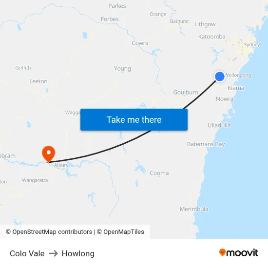 Colo Vale to Howlong map