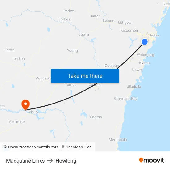 Macquarie Links to Howlong map