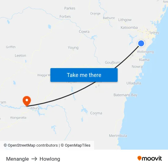 Menangle to Howlong map