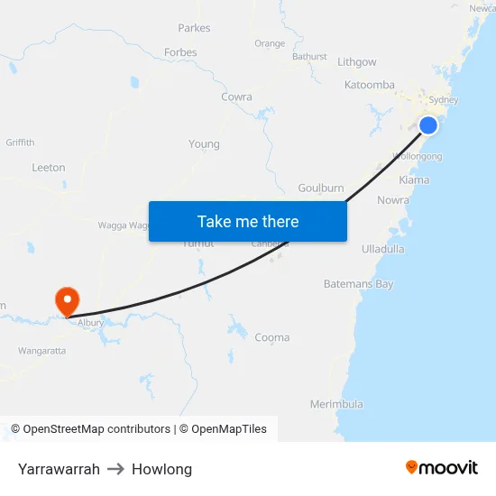 Yarrawarrah to Howlong map