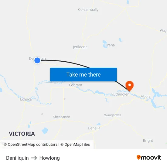 Deniliquin to Howlong map