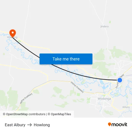 East Albury to Howlong map