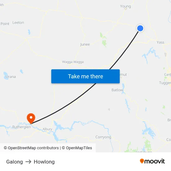 Galong to Howlong map