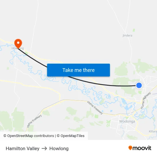 Hamilton Valley to Howlong map