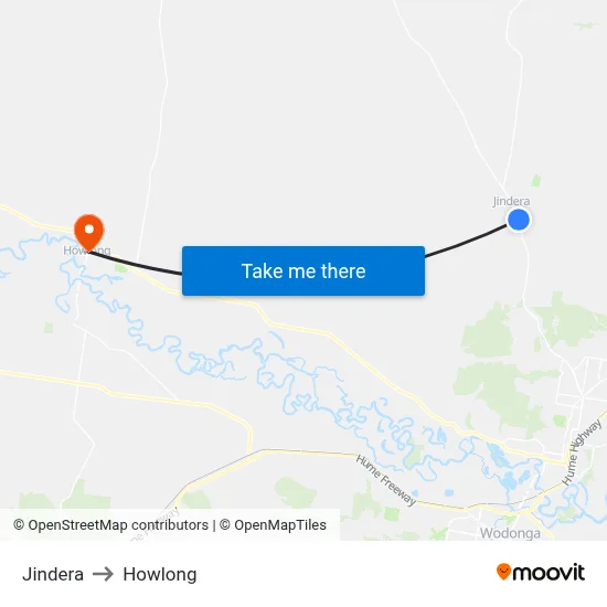 Jindera to Howlong map