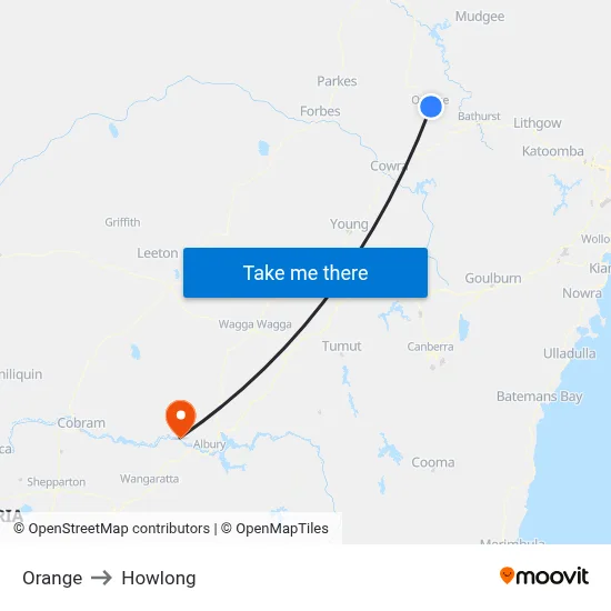 Orange to Howlong map