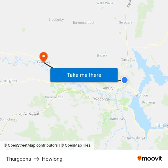 Thurgoona to Howlong map