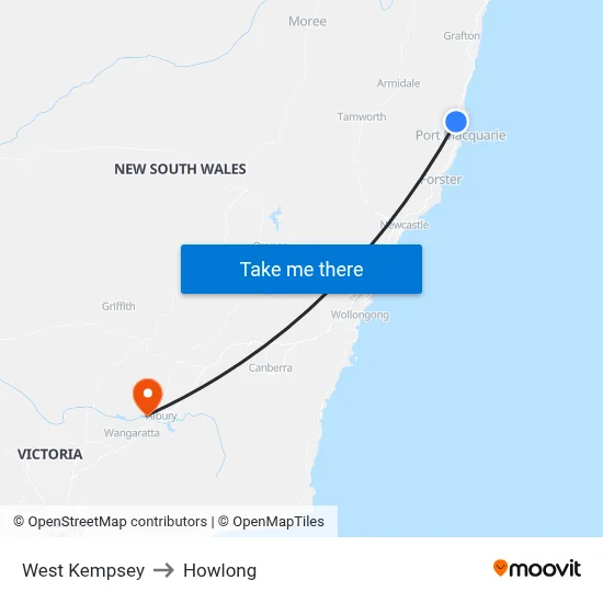West Kempsey to Howlong map